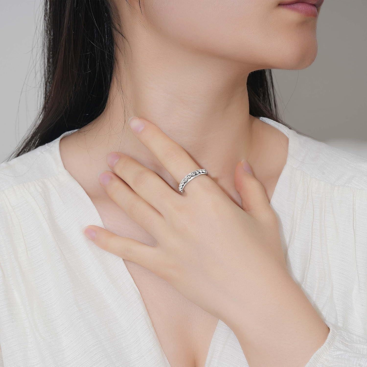 Anillo Fidget Spinner ReBest Plata Esterlina 925 para Ansiedad