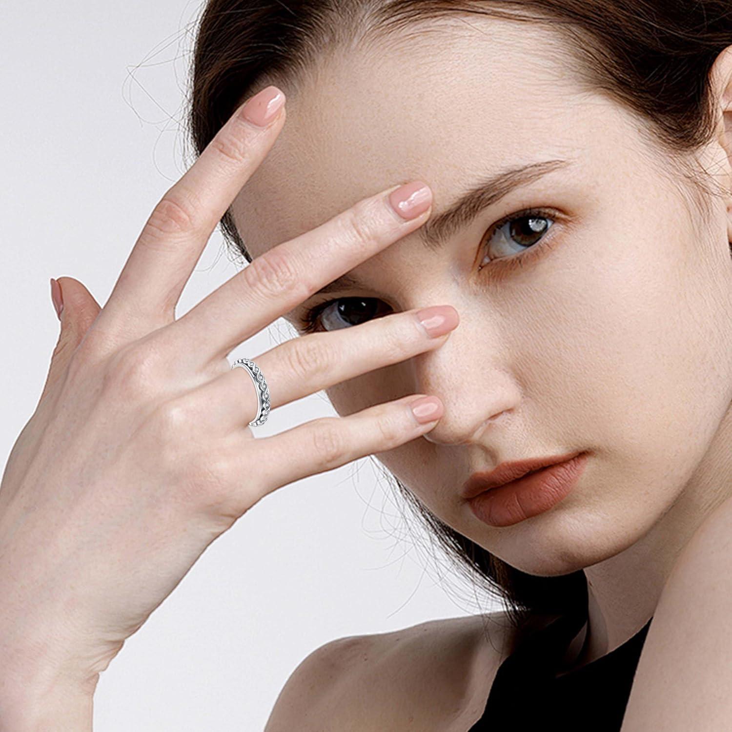 Anillo Fidget Spinner ReBest Plata Esterlina 925 para Ansiedad