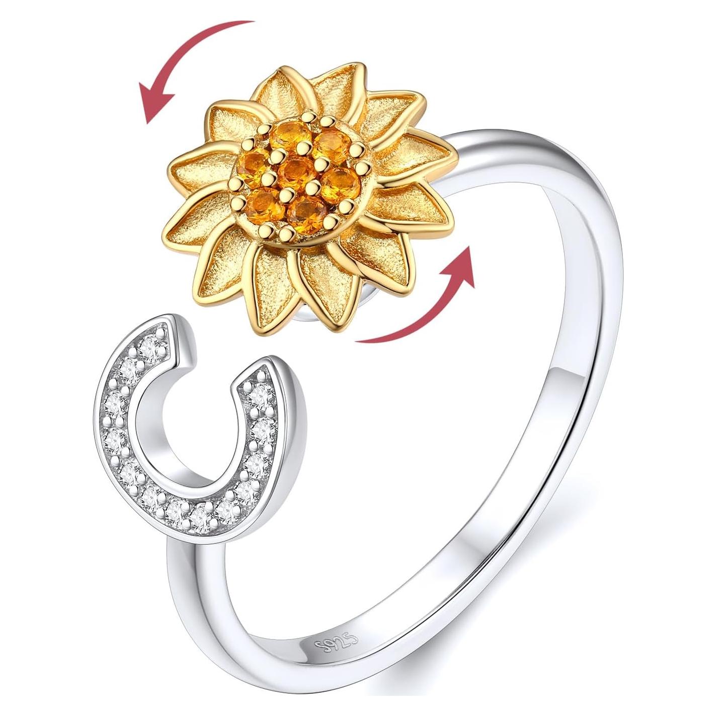 Anillo Fidget de Plata Esterlina 925 Focalook Giratorio