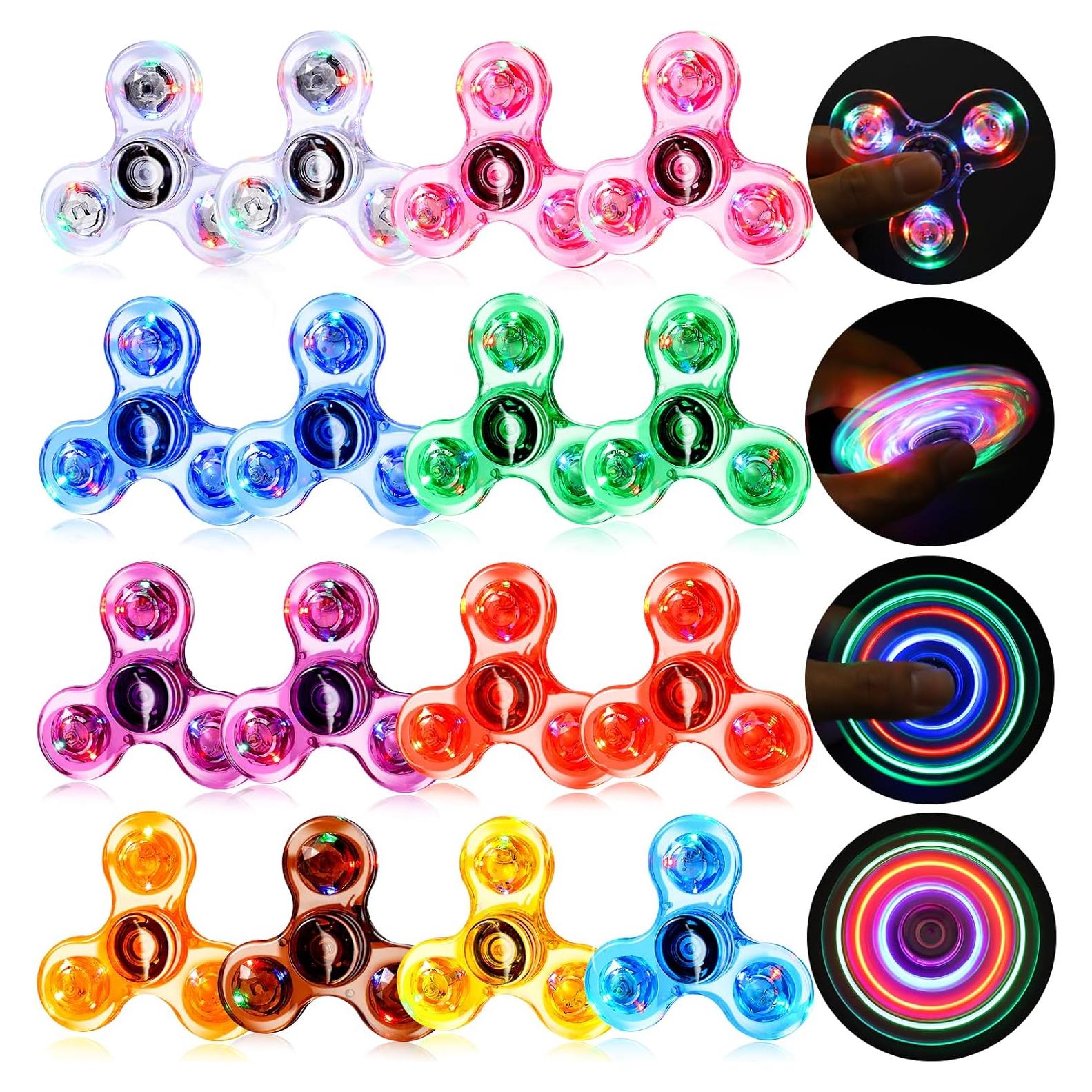 Spinners Antiestrés Gigilli 16 Pcs con Luz LED para Niños