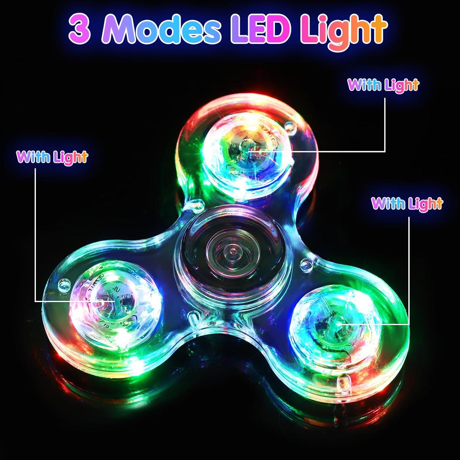 Spinners Antiestrés Gigilli 16 Pcs con Luz LED para Niños