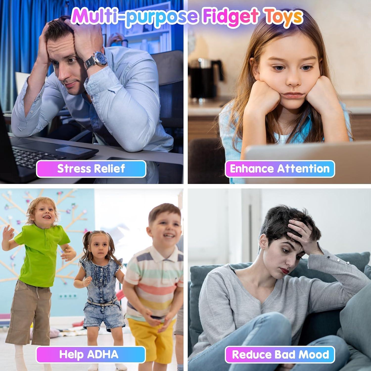 Spinners Antiestrés Gigilli 16 Pcs con Luz LED para Niños