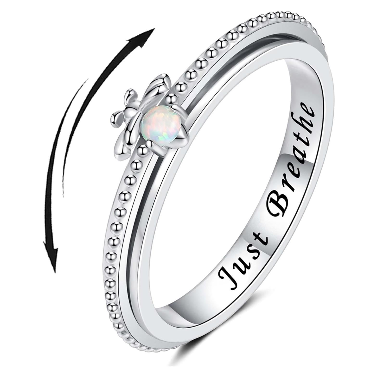 Anillo de Alivio de Ansiedad Nisgoin Plata 925 Just Breathe