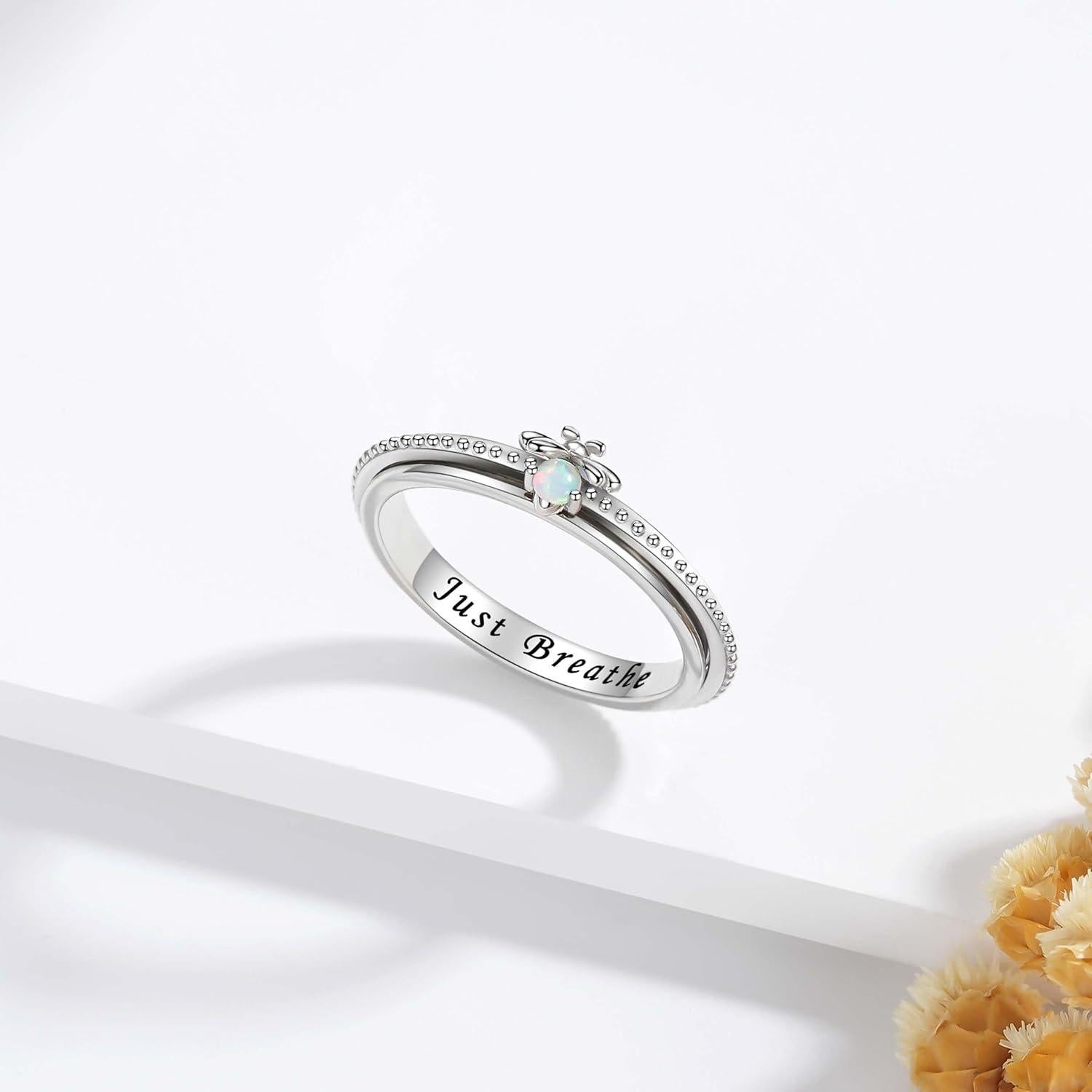 Anillo de Alivio de Ansiedad Nisgoin Plata 925 Just Breathe