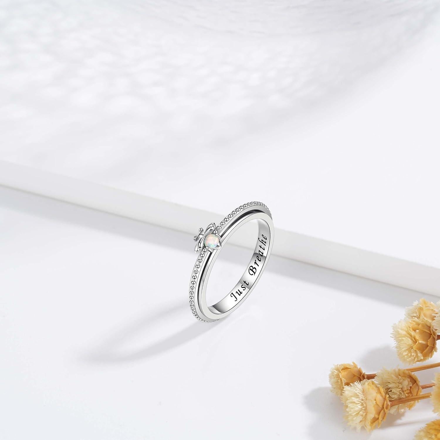 Anillo de Alivio de Ansiedad Nisgoin Plata 925 Just Breathe