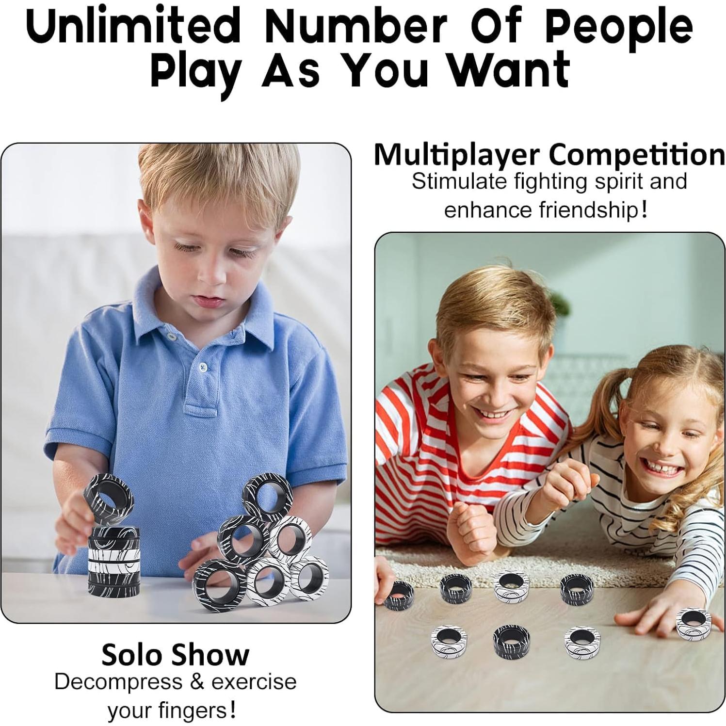 Anillos Magnéticos Antiestrés Cevioce 3 PCS para Niños y Adultos