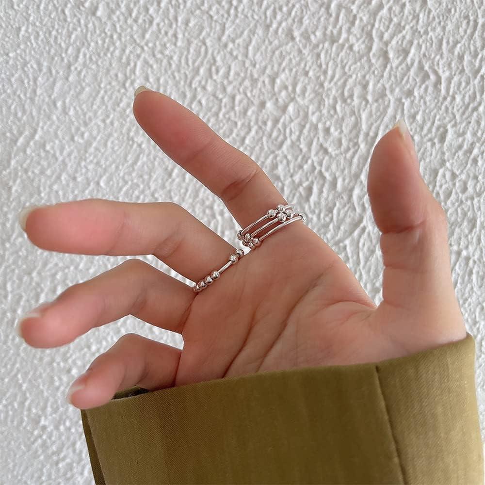 Anillo Giratorio Antiestrés LOVECOM Plata Esterlina 925