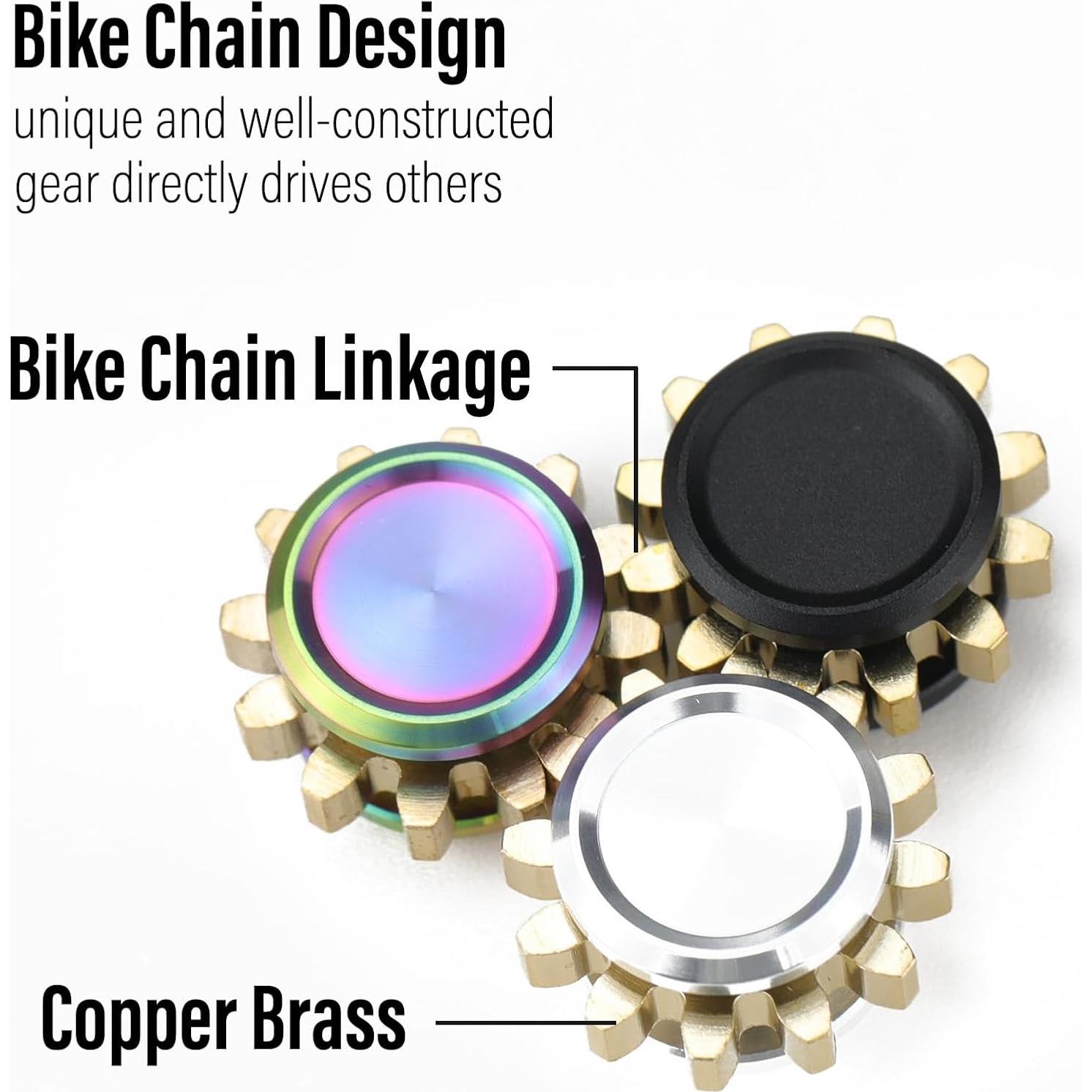 Fidget Spinner Engranaje Metal FREELOVE Mini 2,24 cm Plata-Latón