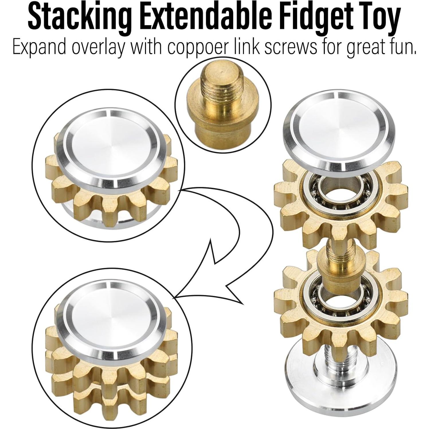 Fidget Spinner Engranaje Metal FREELOVE Mini 2,24 cm Plata-Latón