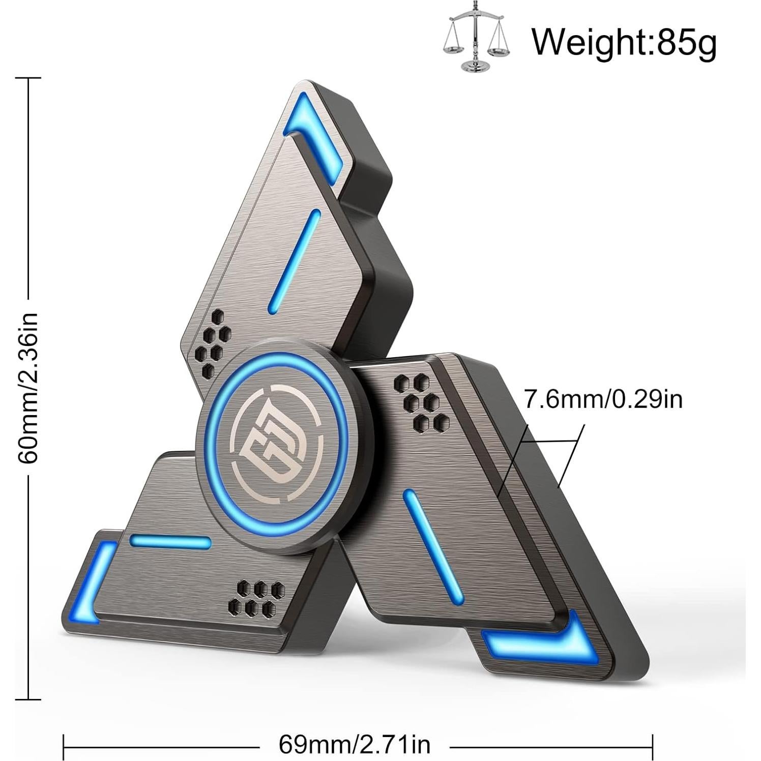 Fidget Spinner ATESSON Metal Iluminado Alivio Estrés 108g