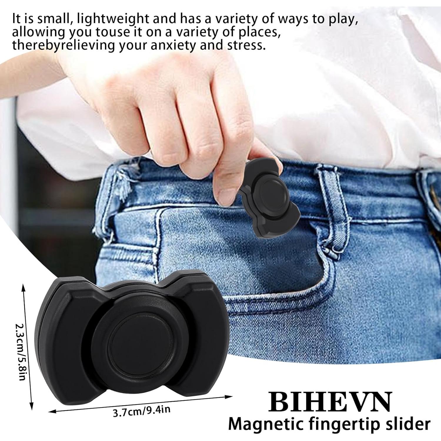Spinner Magnético Bihevn 3-en-1 Alivio Estrés Negro