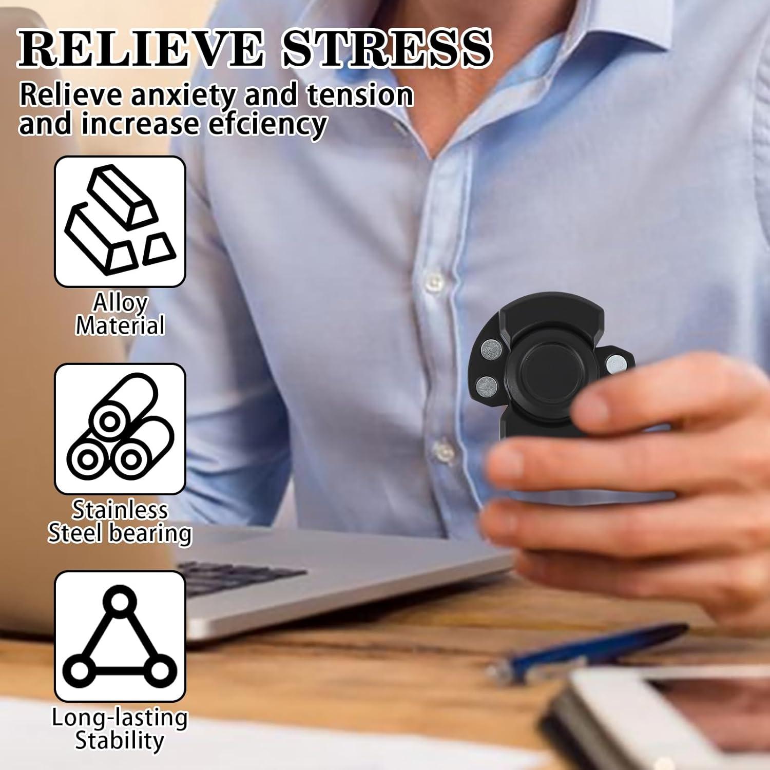 Spinner Magnético Bihevn 3-en-1 Alivio Estrés Negro