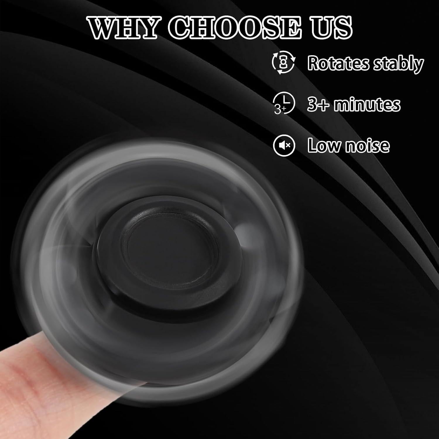 Spinner Magnético Bihevn 3-en-1 Alivio Estrés Negro