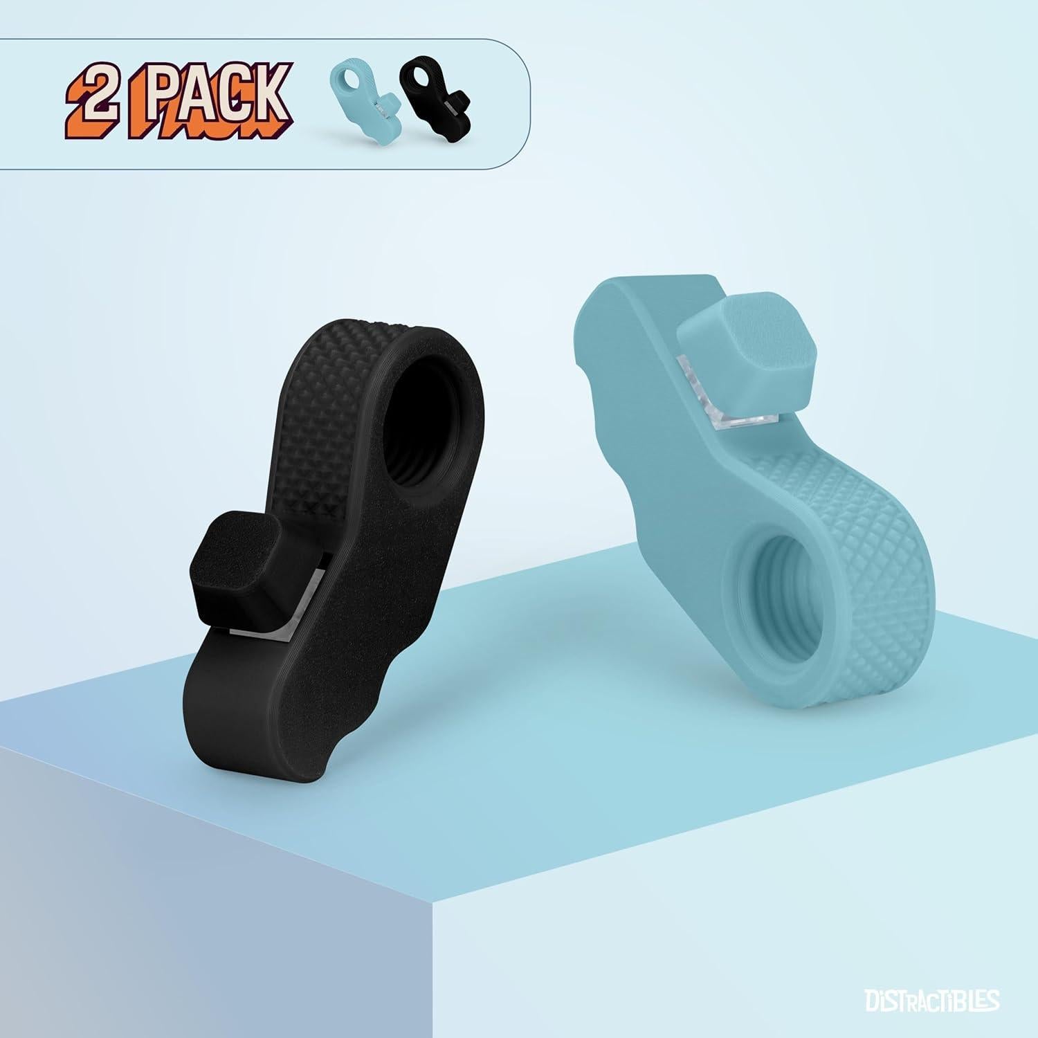 Spinner Sensorial Antiestrés Distractibles 2-Pack Negro-Azul