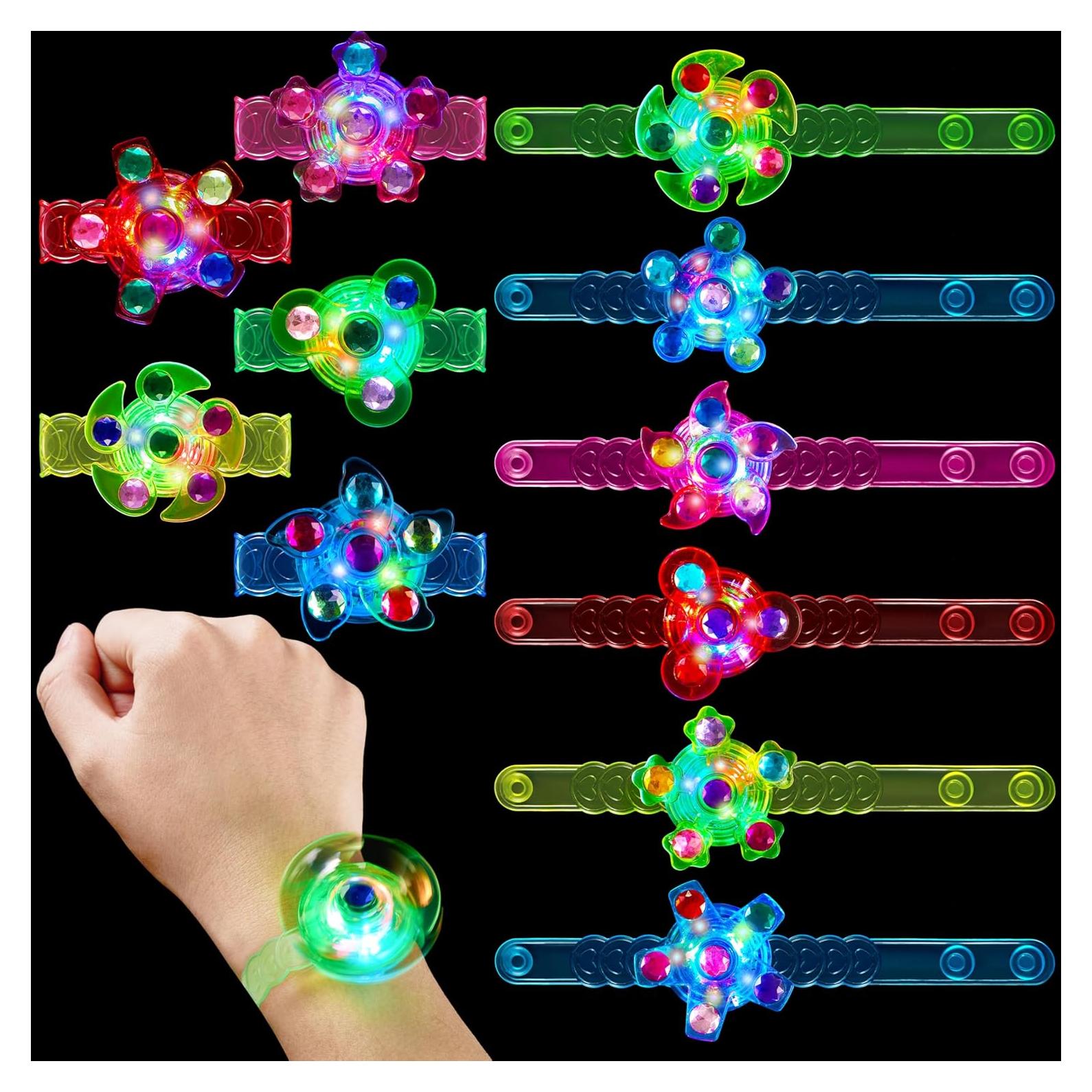 Pulseras Giratorias LED Joyin - 12 Unidades, Ajustables