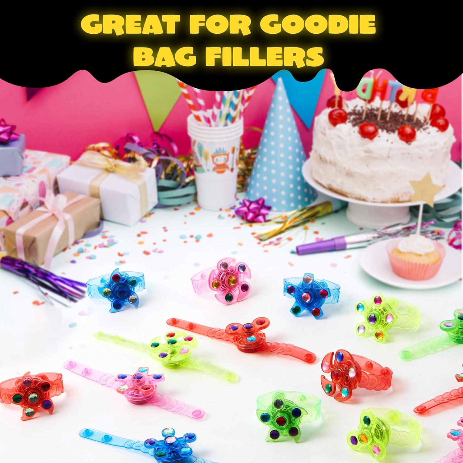 Pulseras Giratorias LED Joyin - 12 Unidades, Ajustables