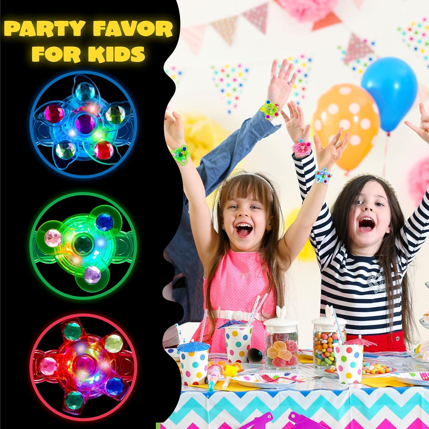 Pulseras Giratorias LED Joyin - 12 Unidades, Ajustables