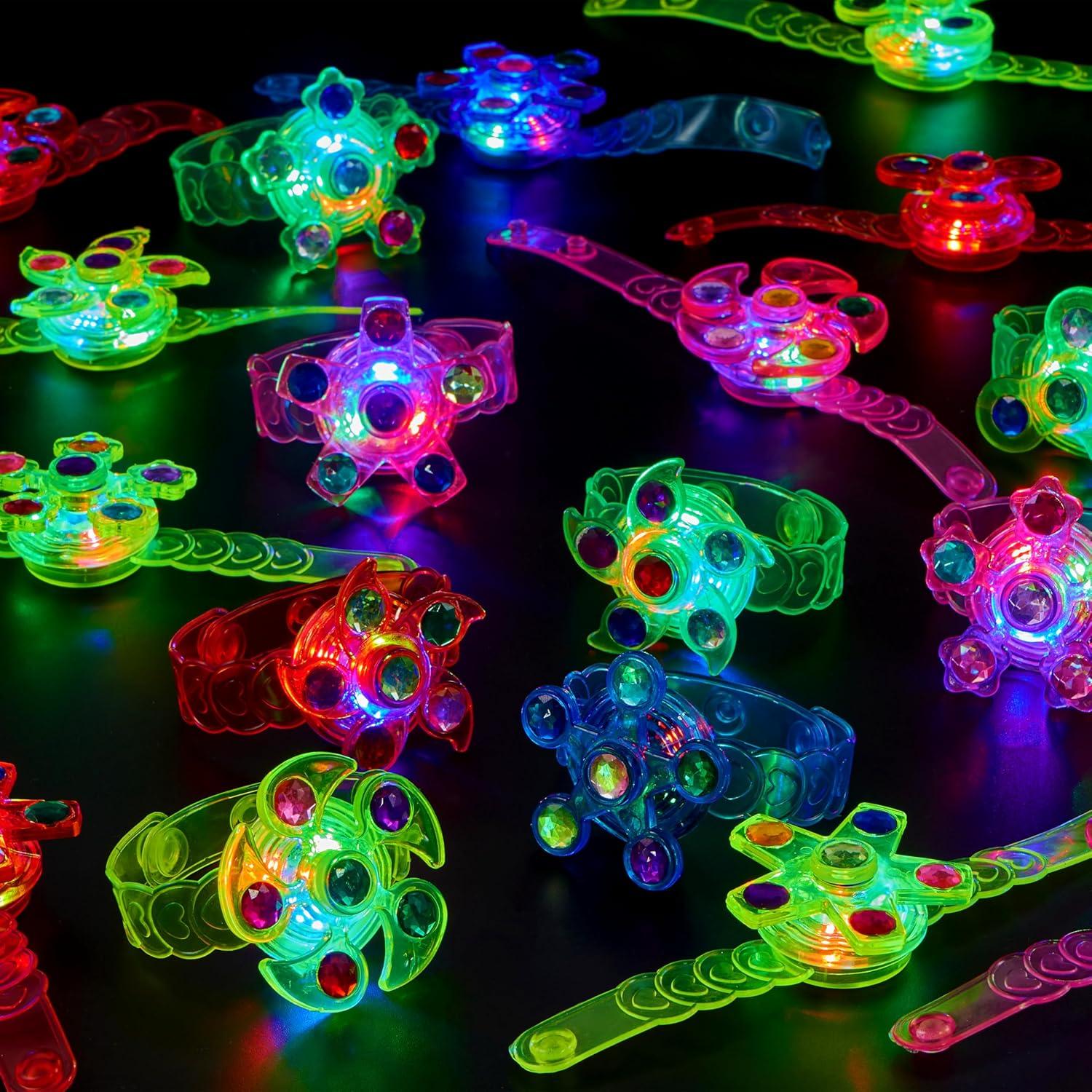 Pulseras Giratorias LED Joyin - 12 Unidades, Ajustables