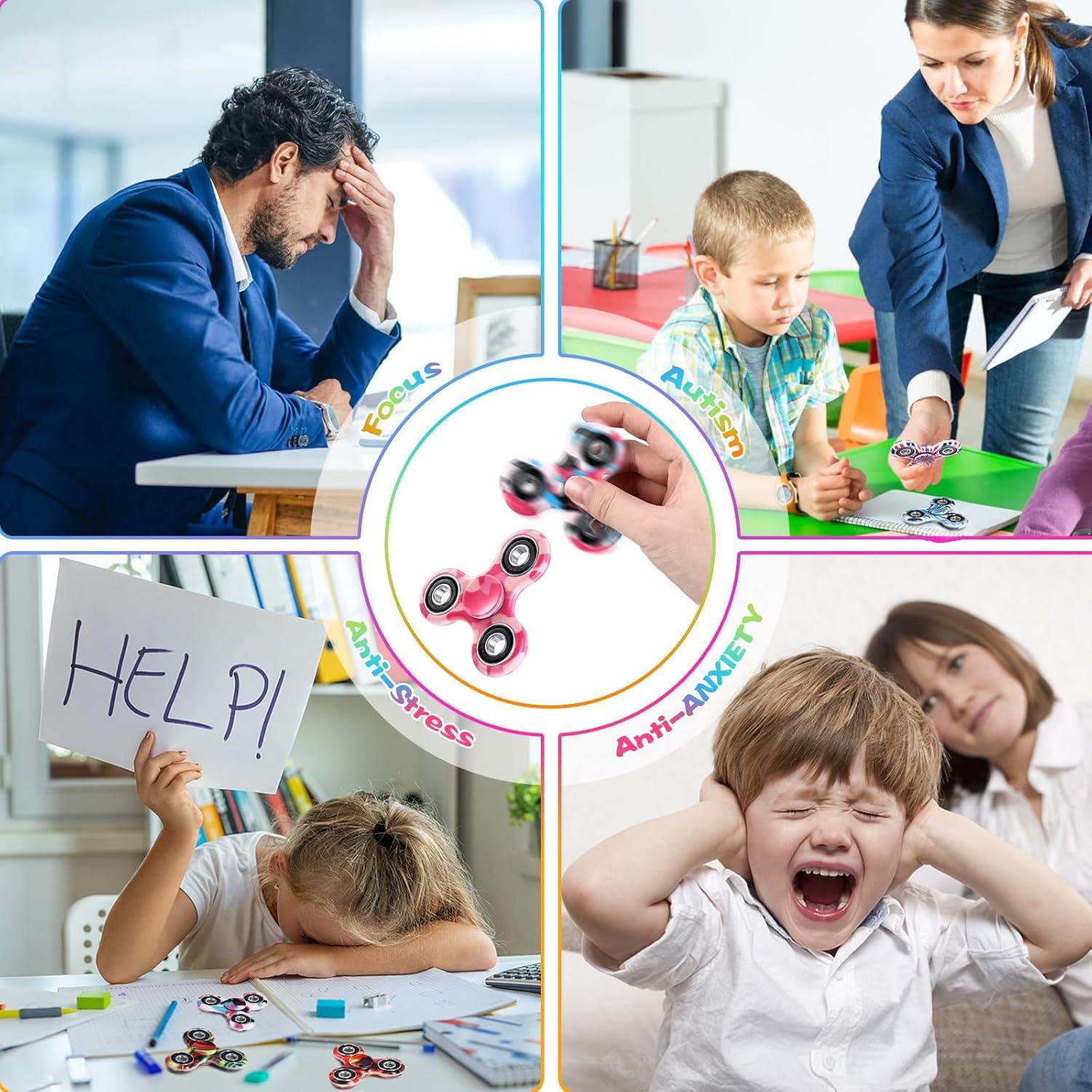 Paquete de 24 Juguetes Fidget Spinner SCIONE - Alivio Estrés