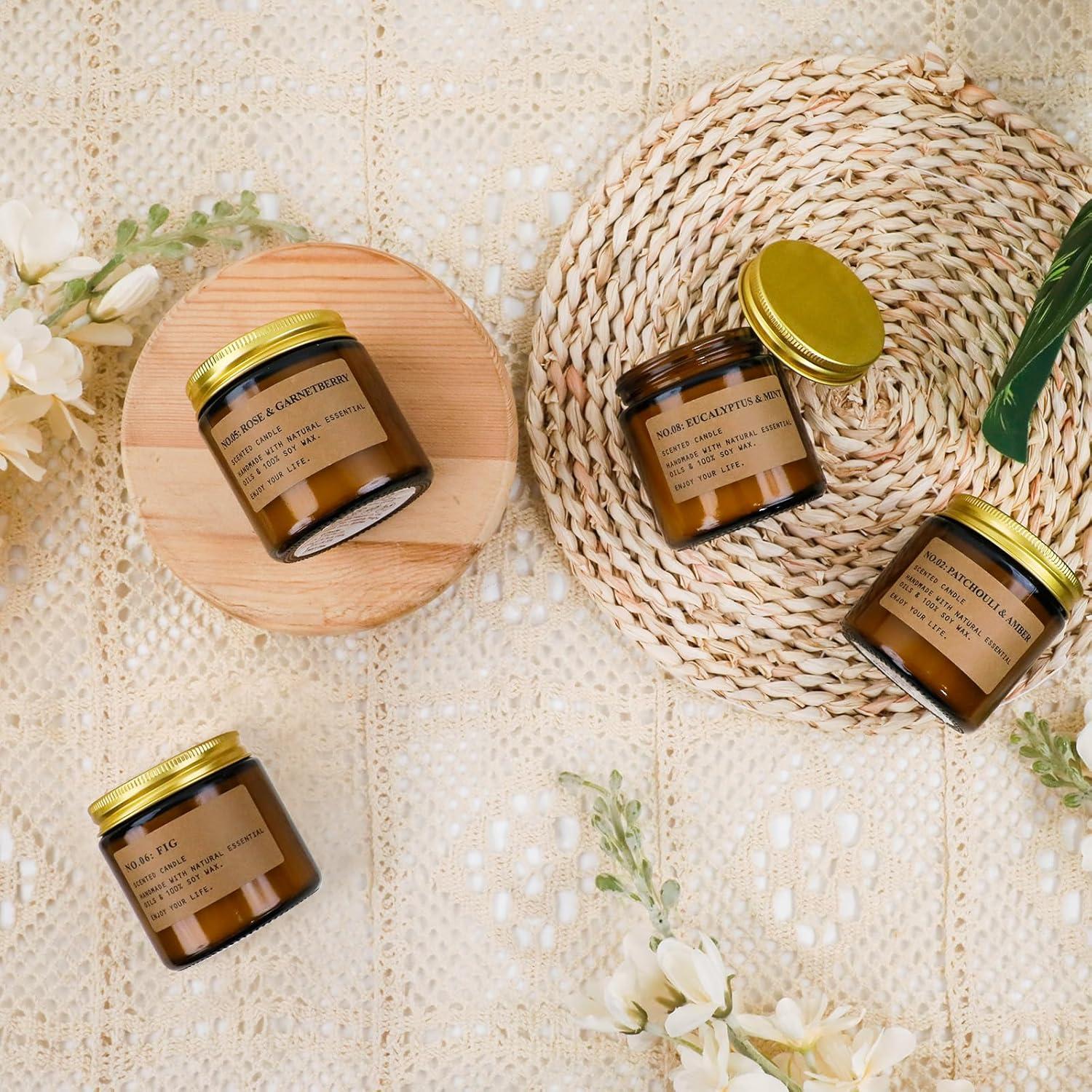 Set de 8 Velas Aromáticas Feibao en Tarro Ámbar 0.10 kg