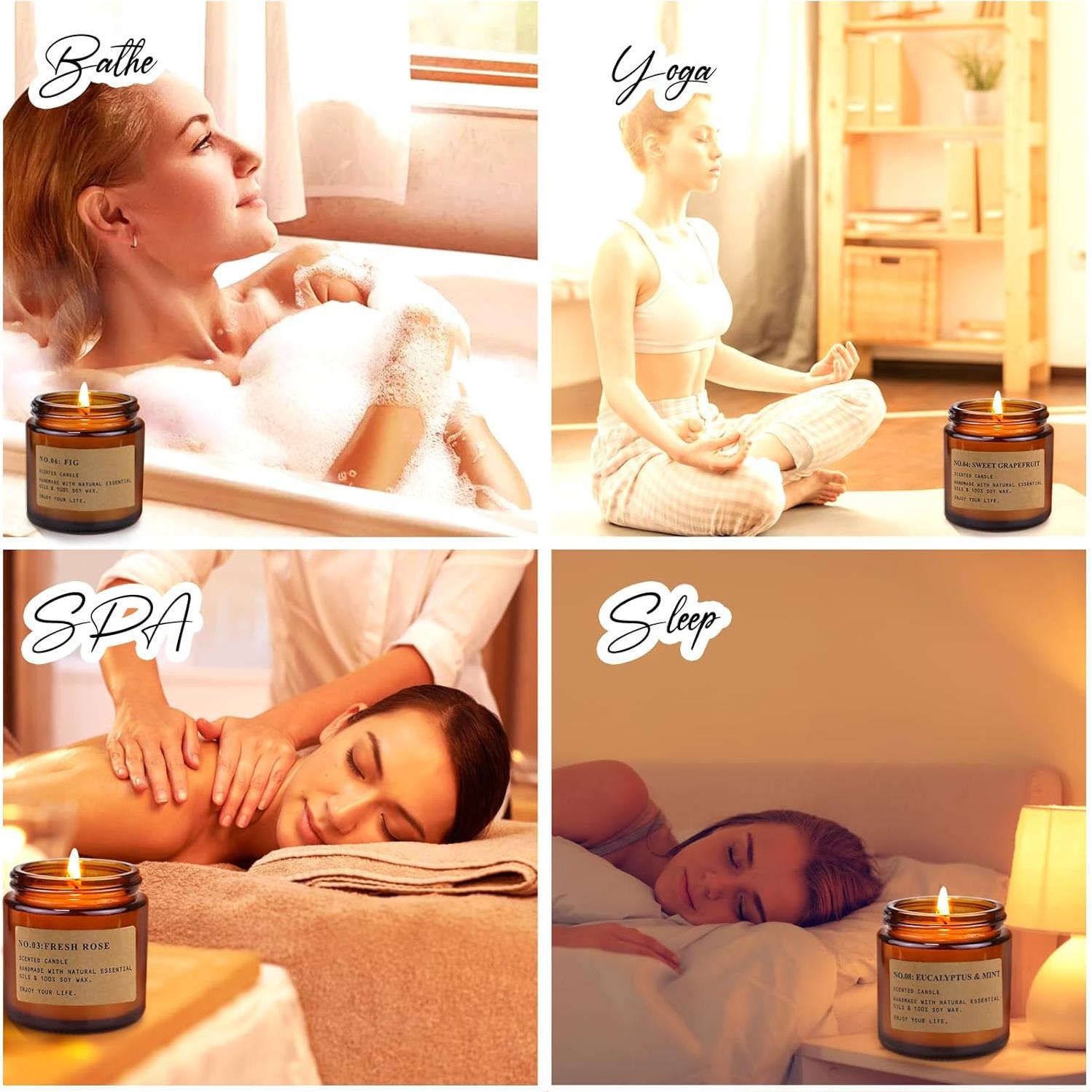 Set de 8 Velas Aromáticas Feibao en Tarro Ámbar 0.10 kg