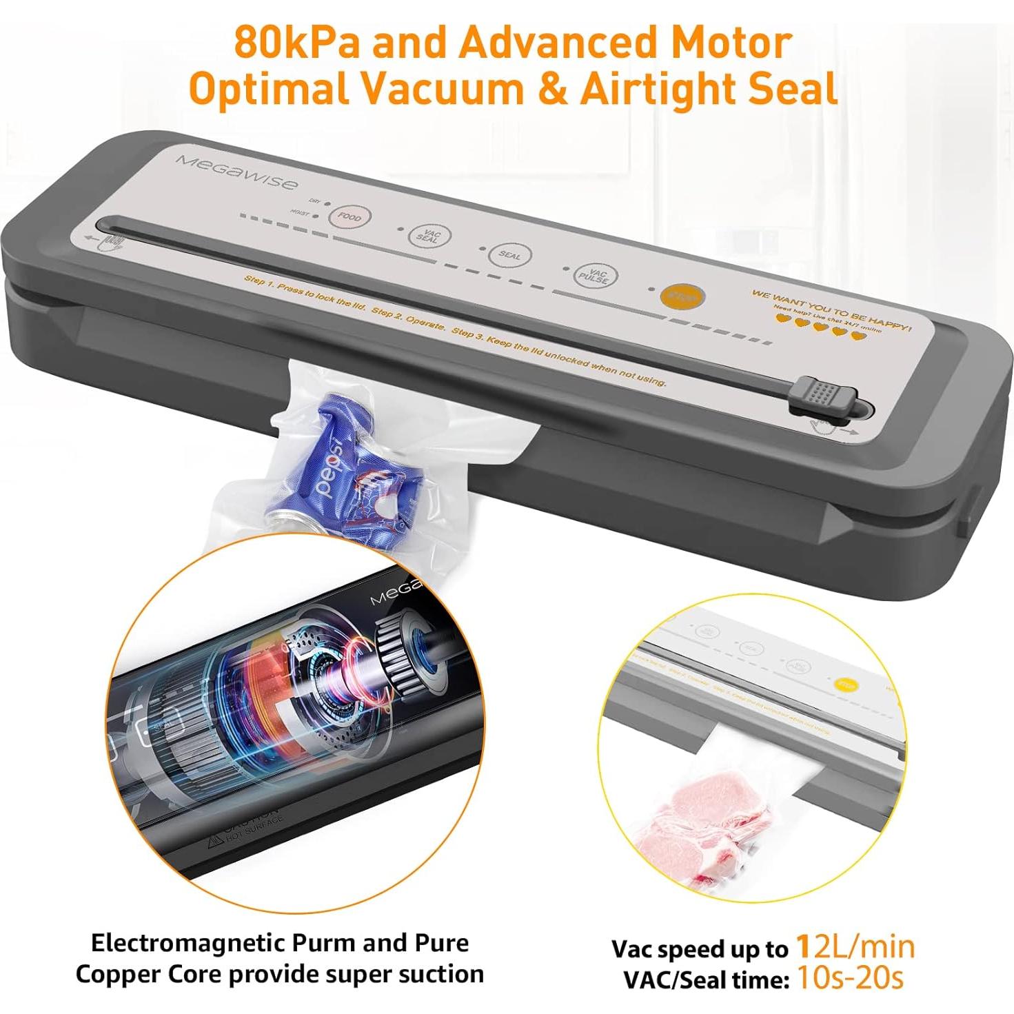 Sellador de Vacío MegaWise VS662I Plata 110W Automático