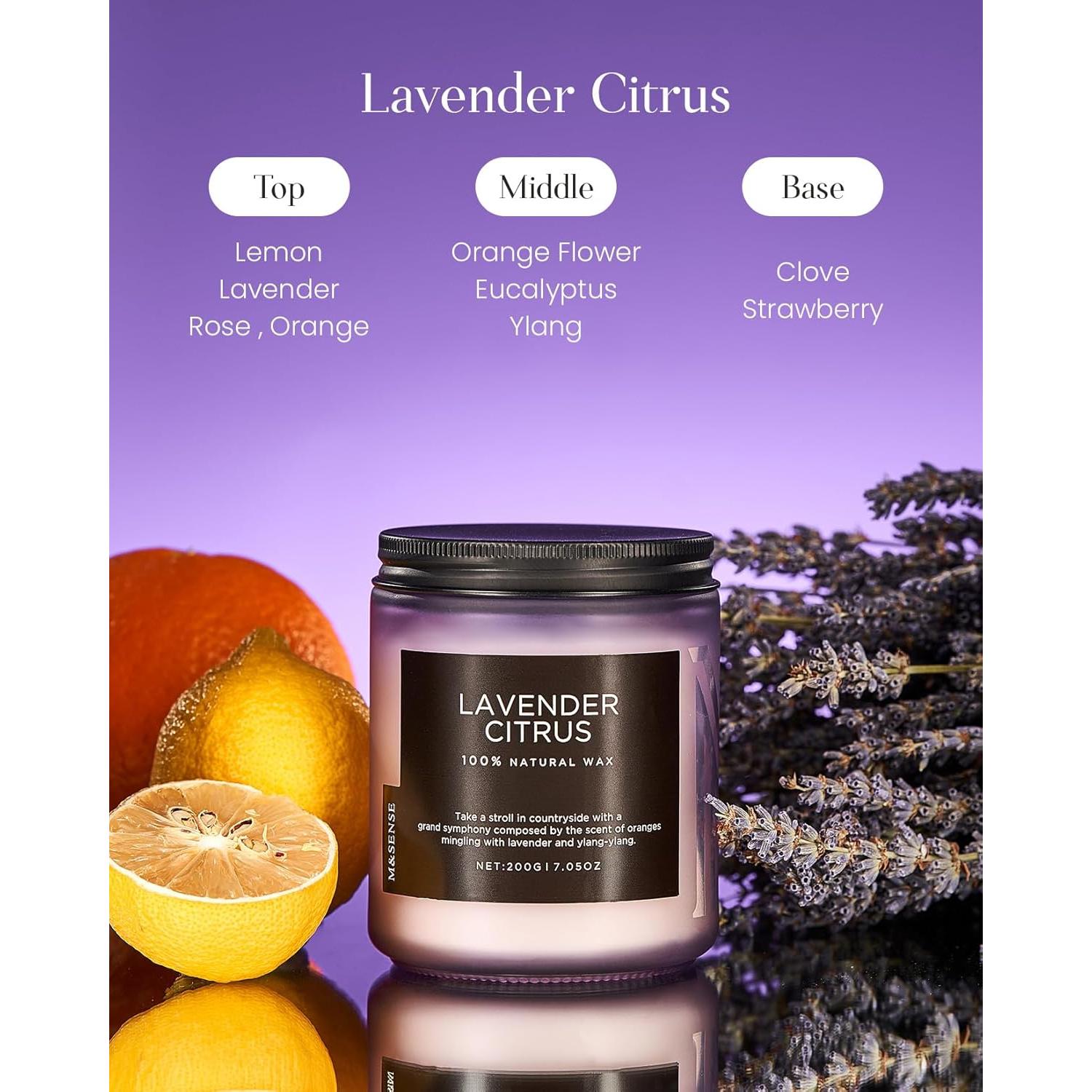 Vela Aromática M&SENSE de Cítricos y Lavanda 199g