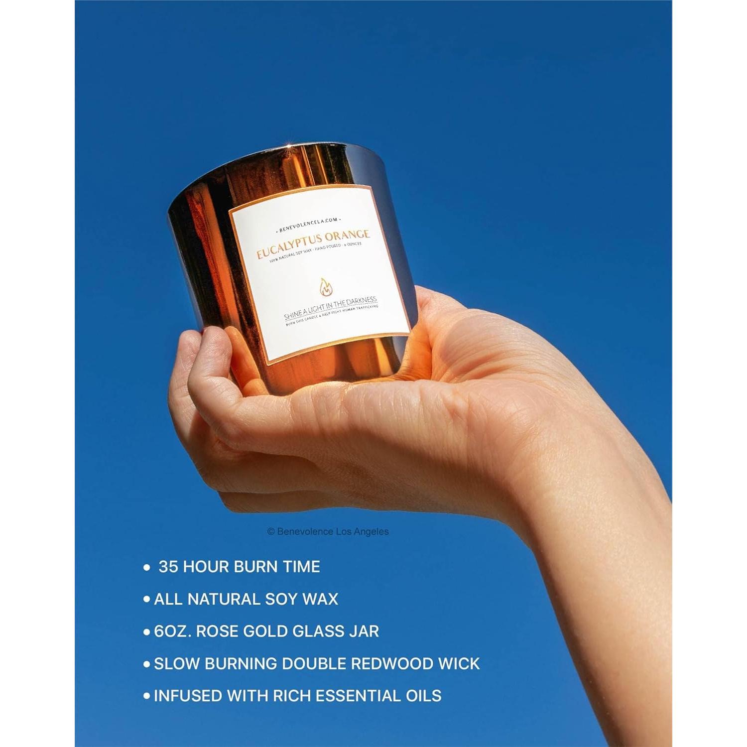 Vela Aromática de Soya Benevolence LA Eucalipto Naranja 226g