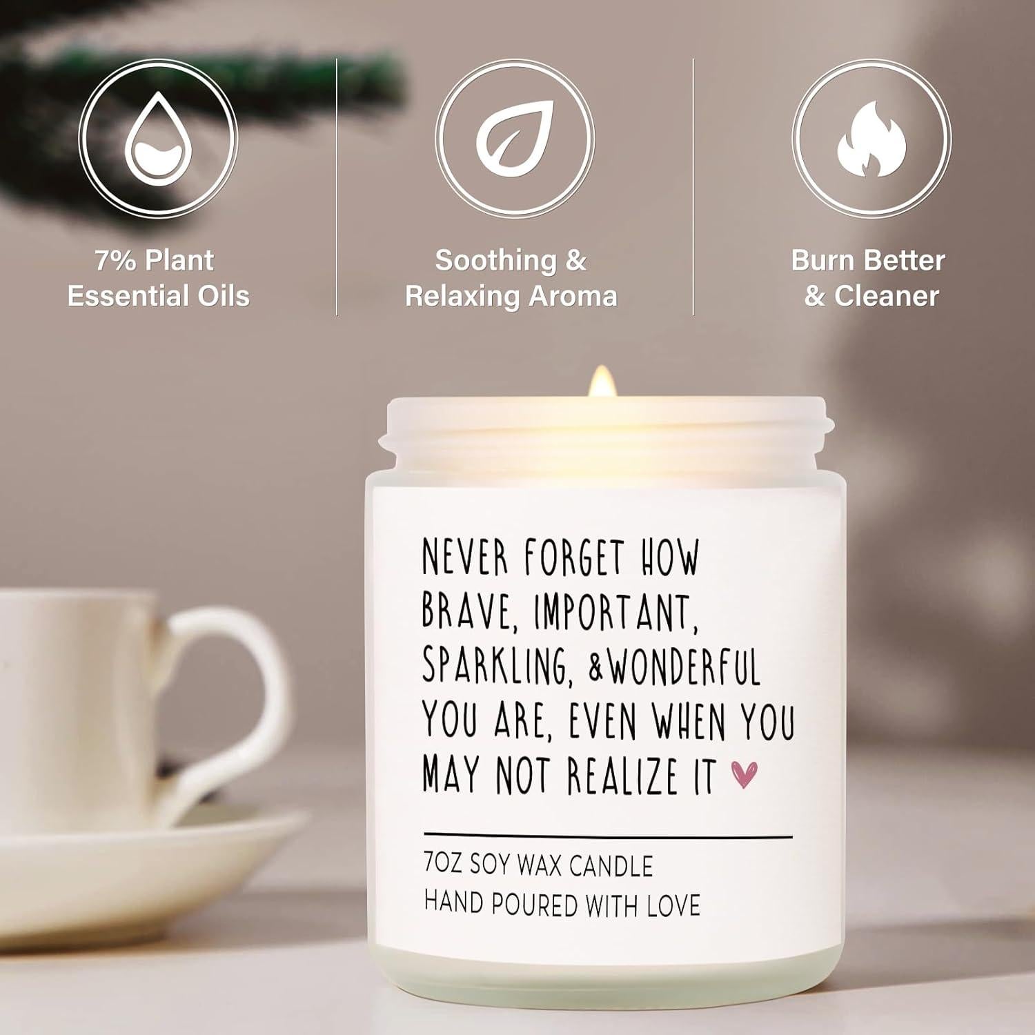 Vela Aromática YKXY de Soja 200g con Mensaje Inspirador