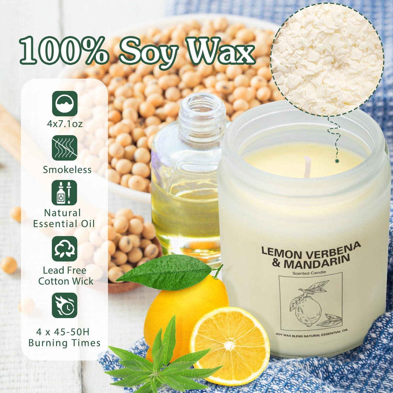 Velas Aromáticas de Cera de Soja Natural - 4 Aromas 201g
