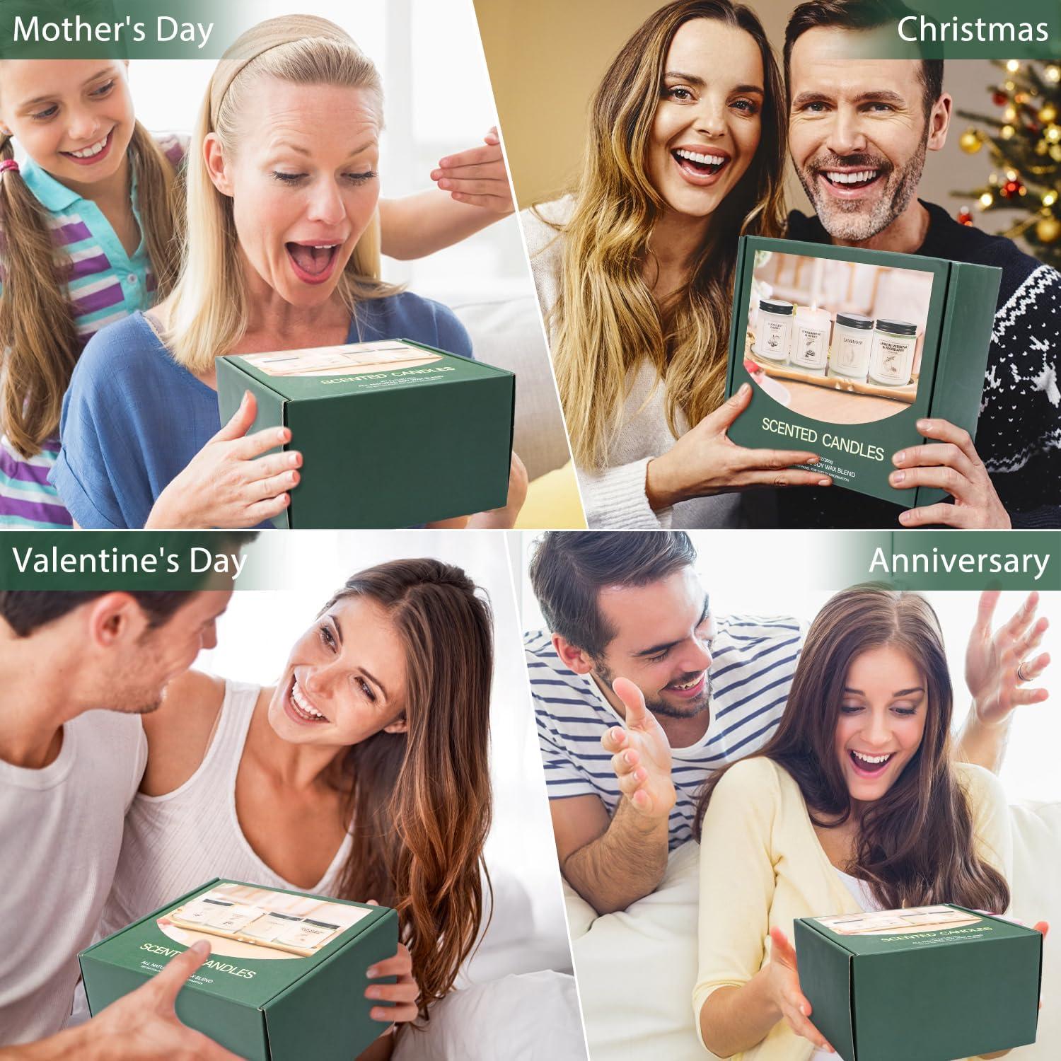 Velas Aromáticas de Cera de Soja Natural - 4 Aromas 201g