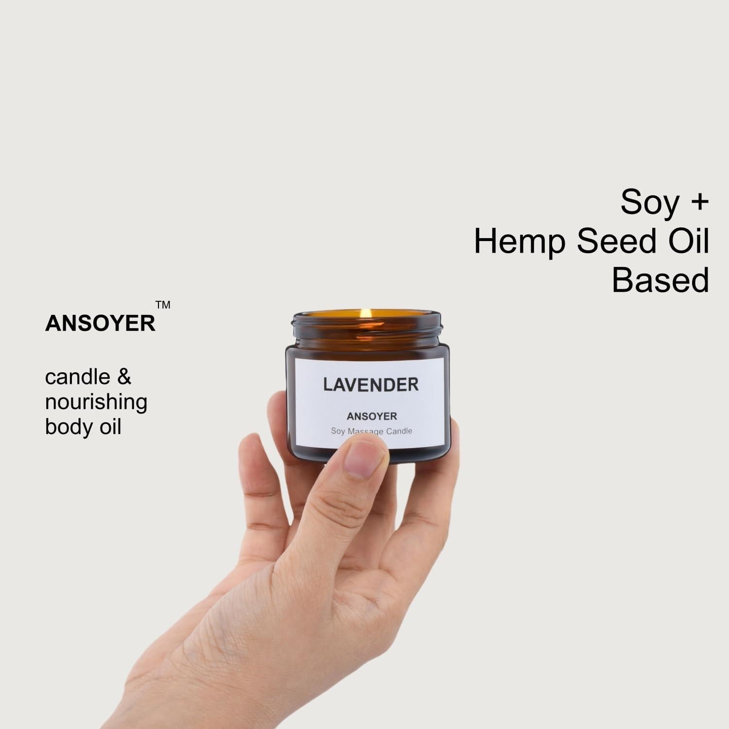 Vela de Masaje ANSOYER Lavanda 50g Aceite Hidratante