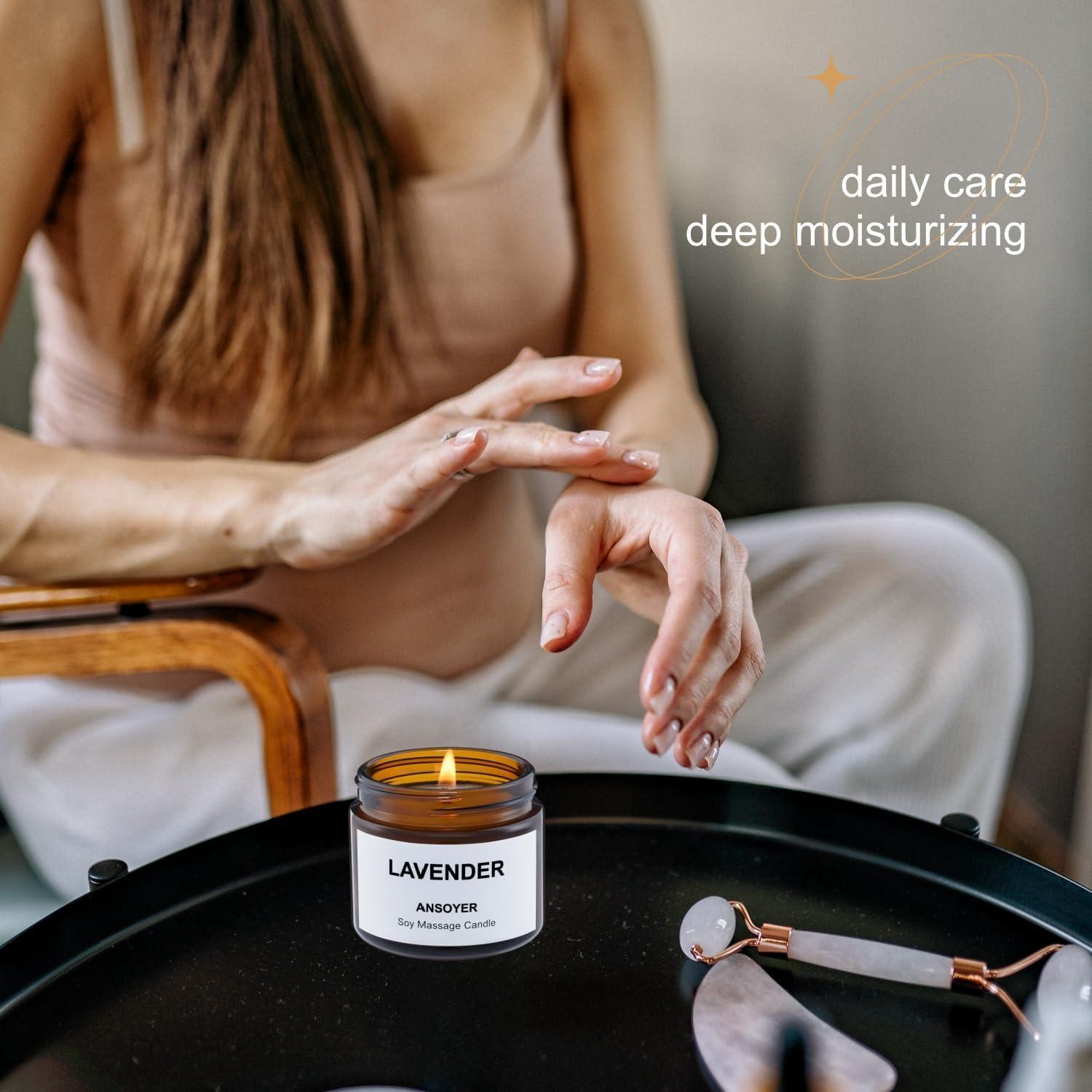 Vela de Masaje ANSOYER Lavanda 50g Aceite Hidratante