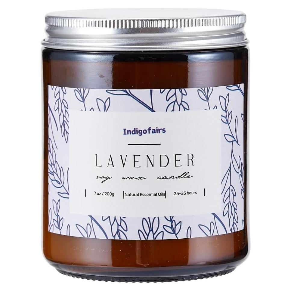 Vela Aromática de Lavanda Indigofairs 200g Cera de Soja