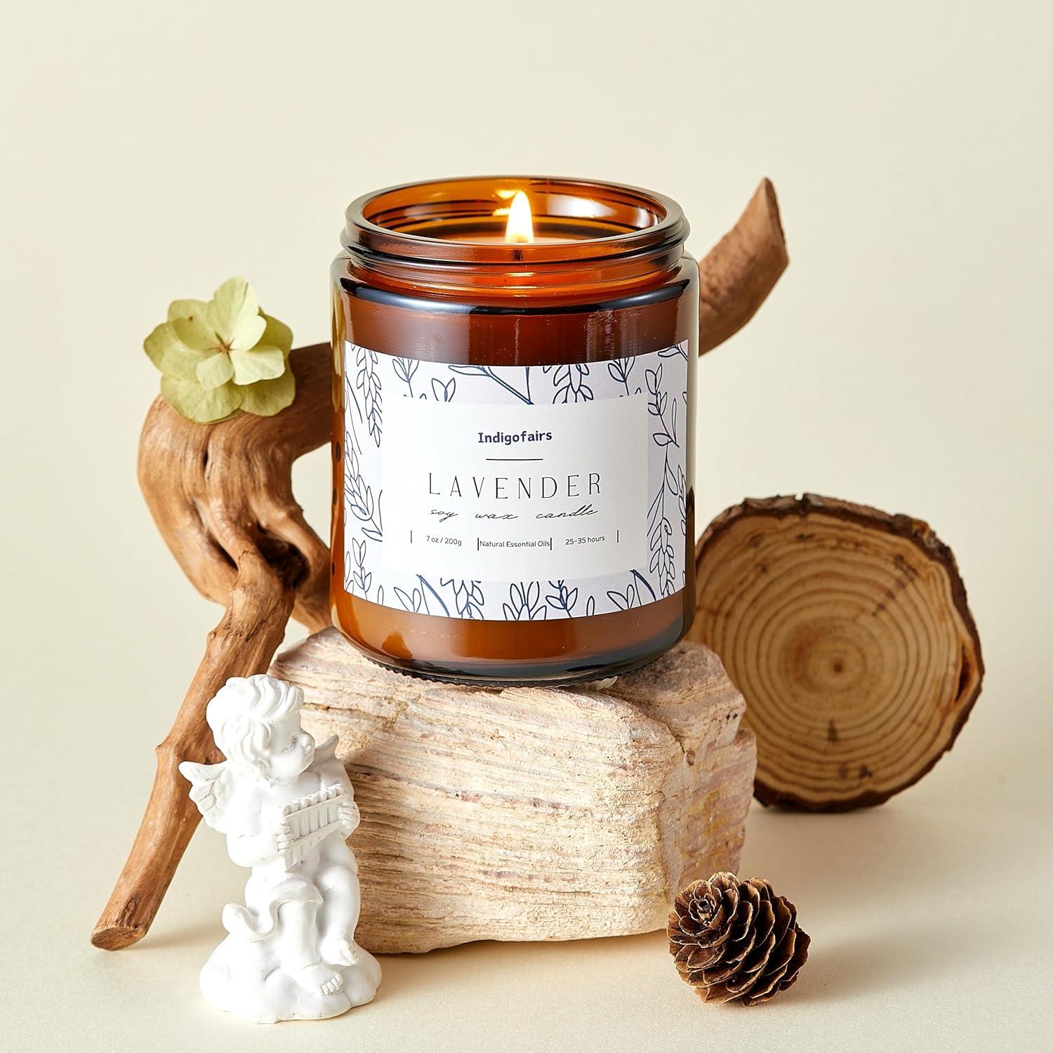 Vela Aromática de Lavanda Indigofairs 200g Cera de Soja