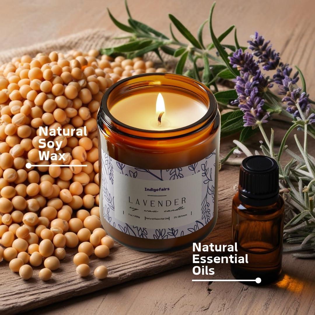 Vela Aromática de Lavanda Indigofairs 200g Cera de Soja