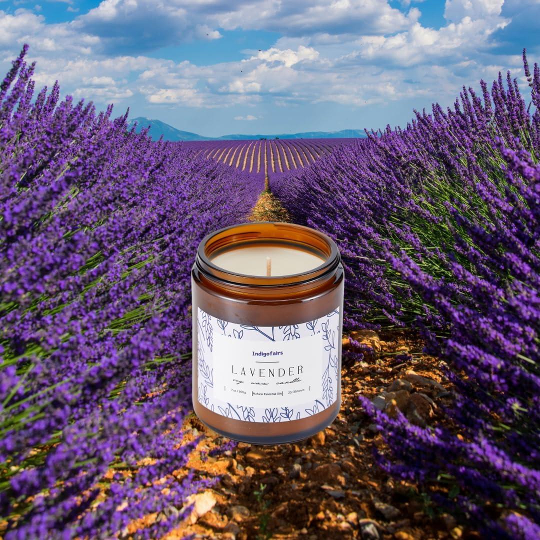 Vela Aromática de Lavanda Indigofairs 200g Cera de Soja