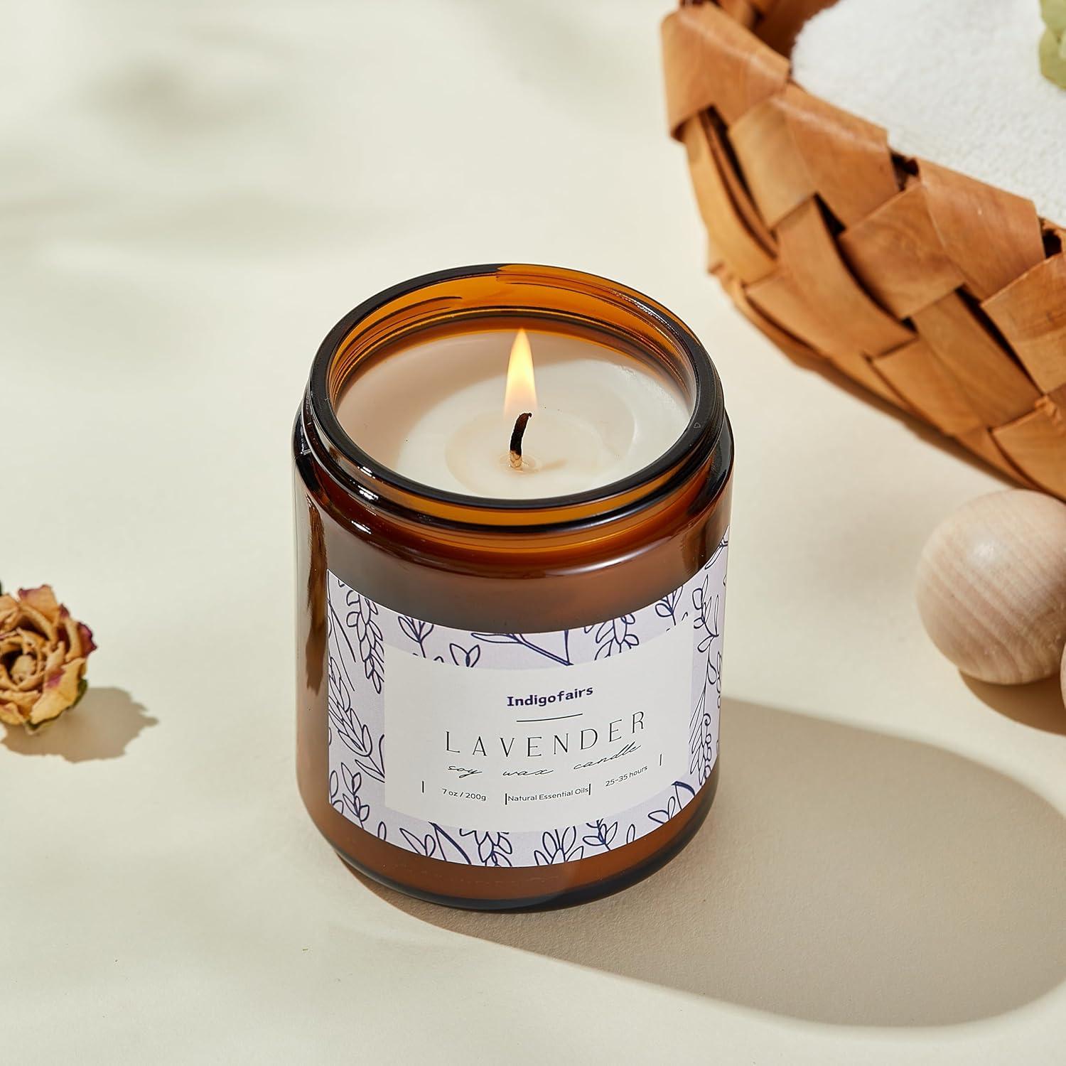 Vela Aromática de Lavanda Indigofairs 200g Cera de Soja