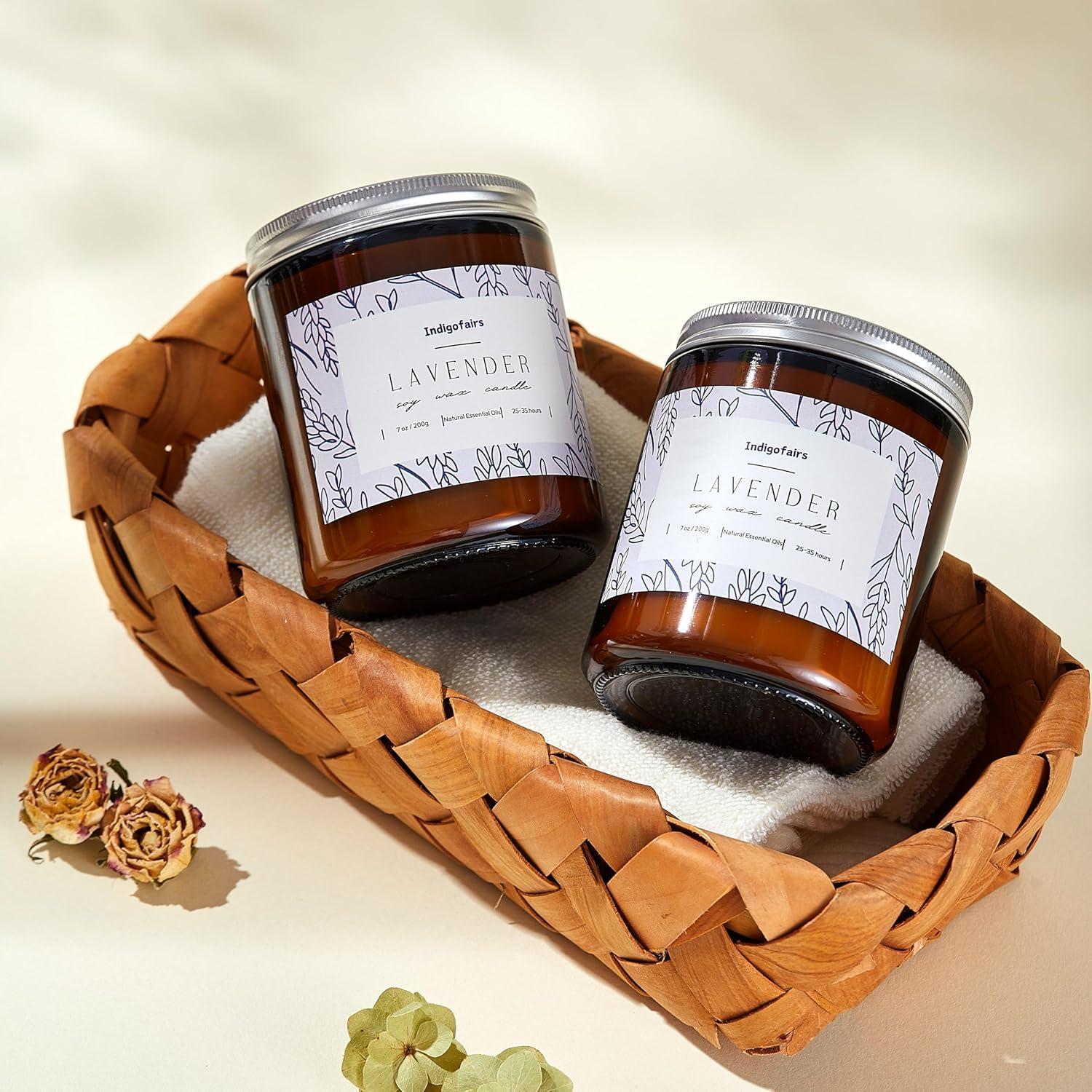 Vela Aromática de Lavanda Indigofairs 200g Cera de Soja