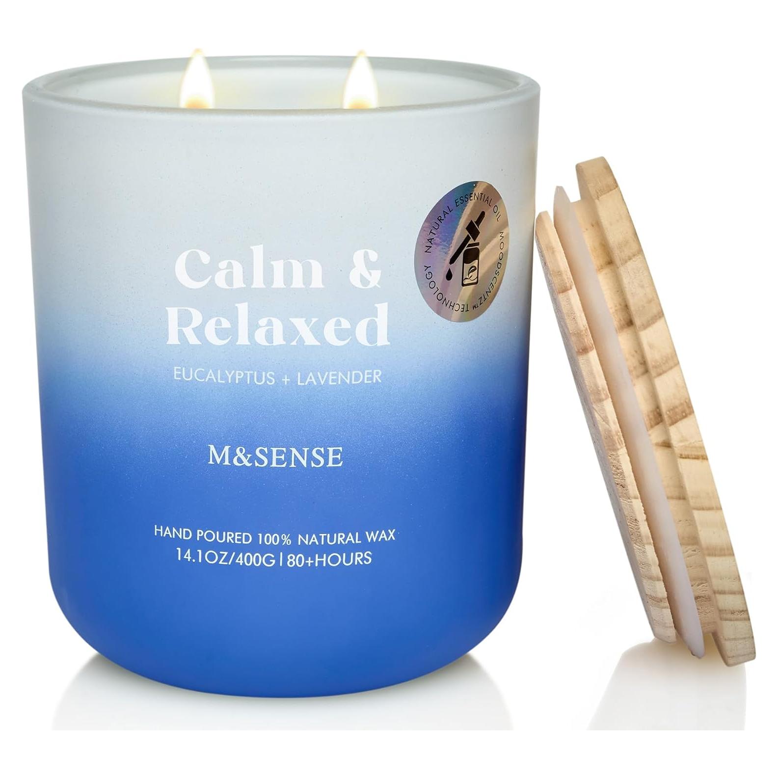 Vela Aromática M&SENSE Eucalipto y Lavanda 400g 80h