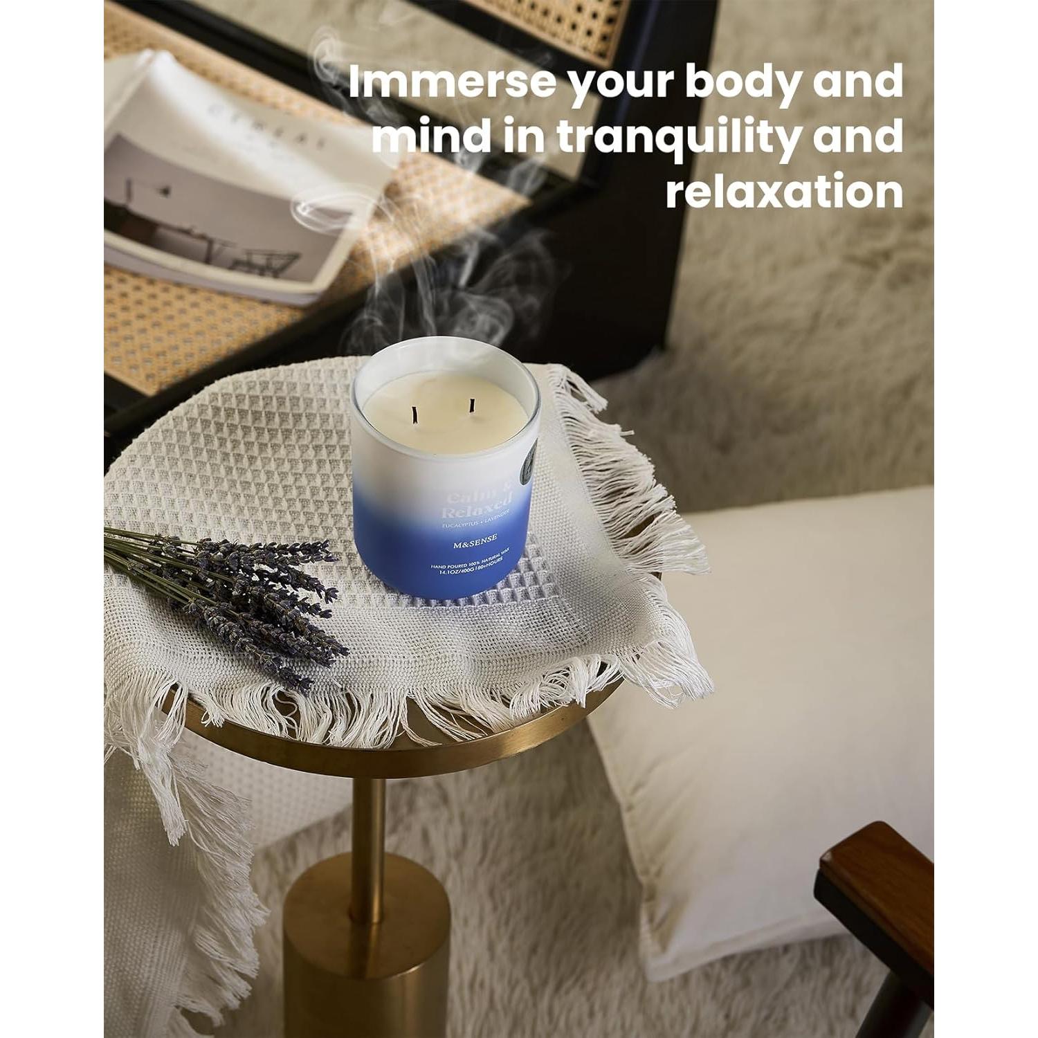 Vela Aromática M&SENSE Eucalipto y Lavanda 400g 80h