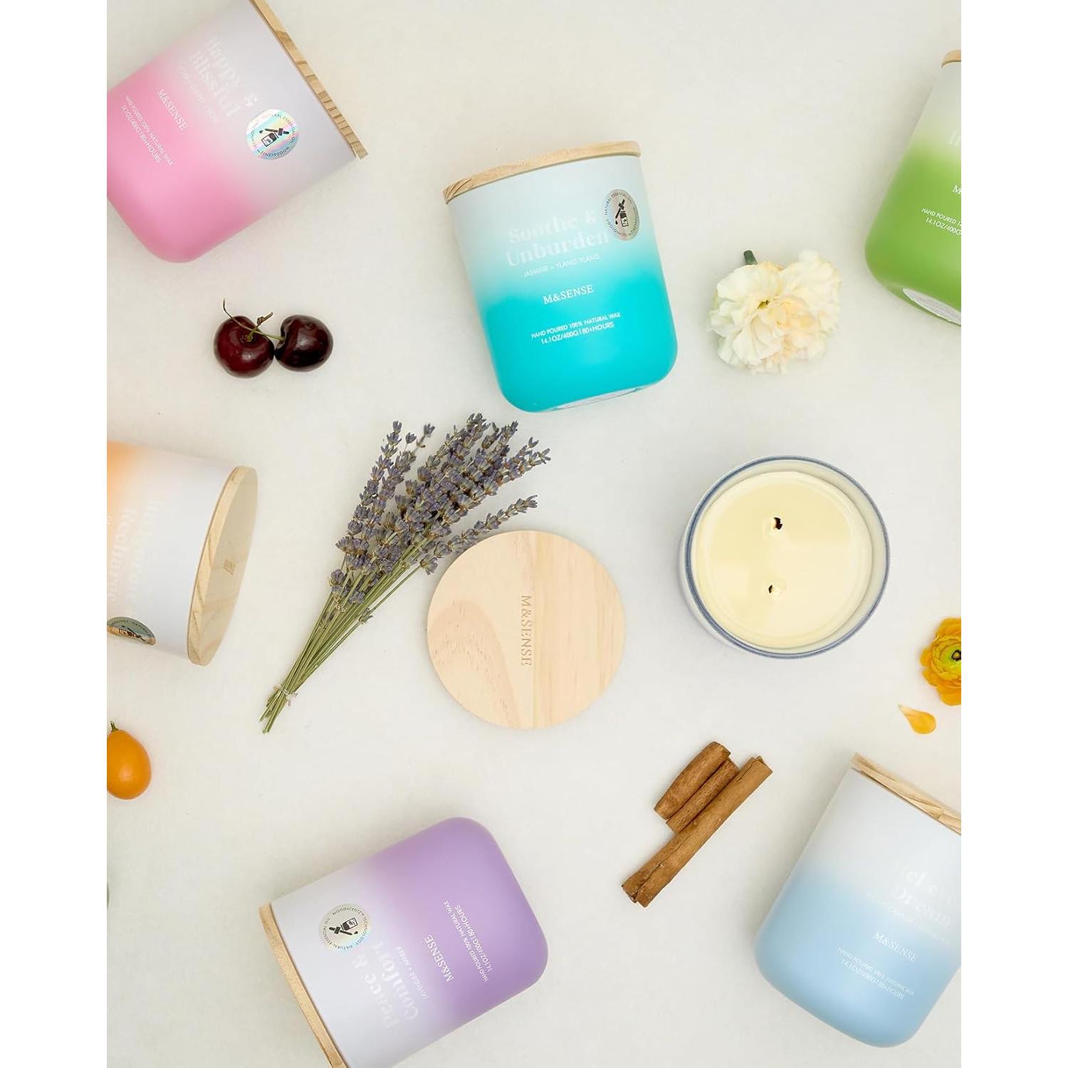 Vela Aromática M&SENSE Eucalipto y Lavanda 400g 80h