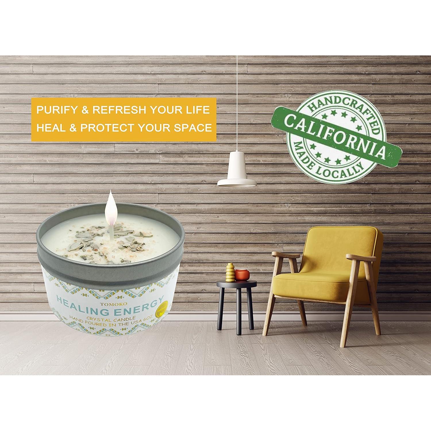 Vela de Soja Natural TOMOKO 170g con Salvia y Aceites Esenciales