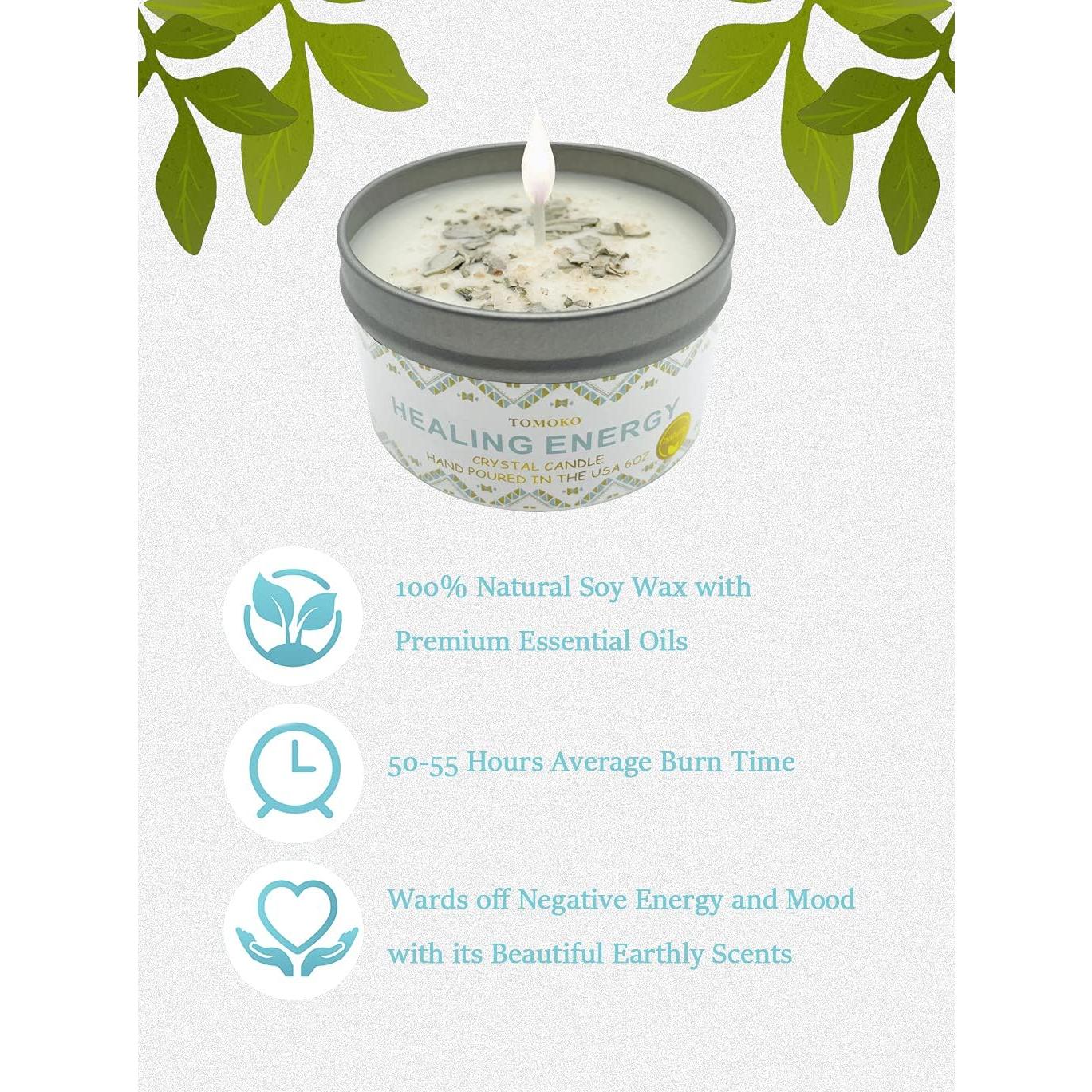 Vela de Soja Natural TOMOKO 170g con Salvia y Aceites Esenciales