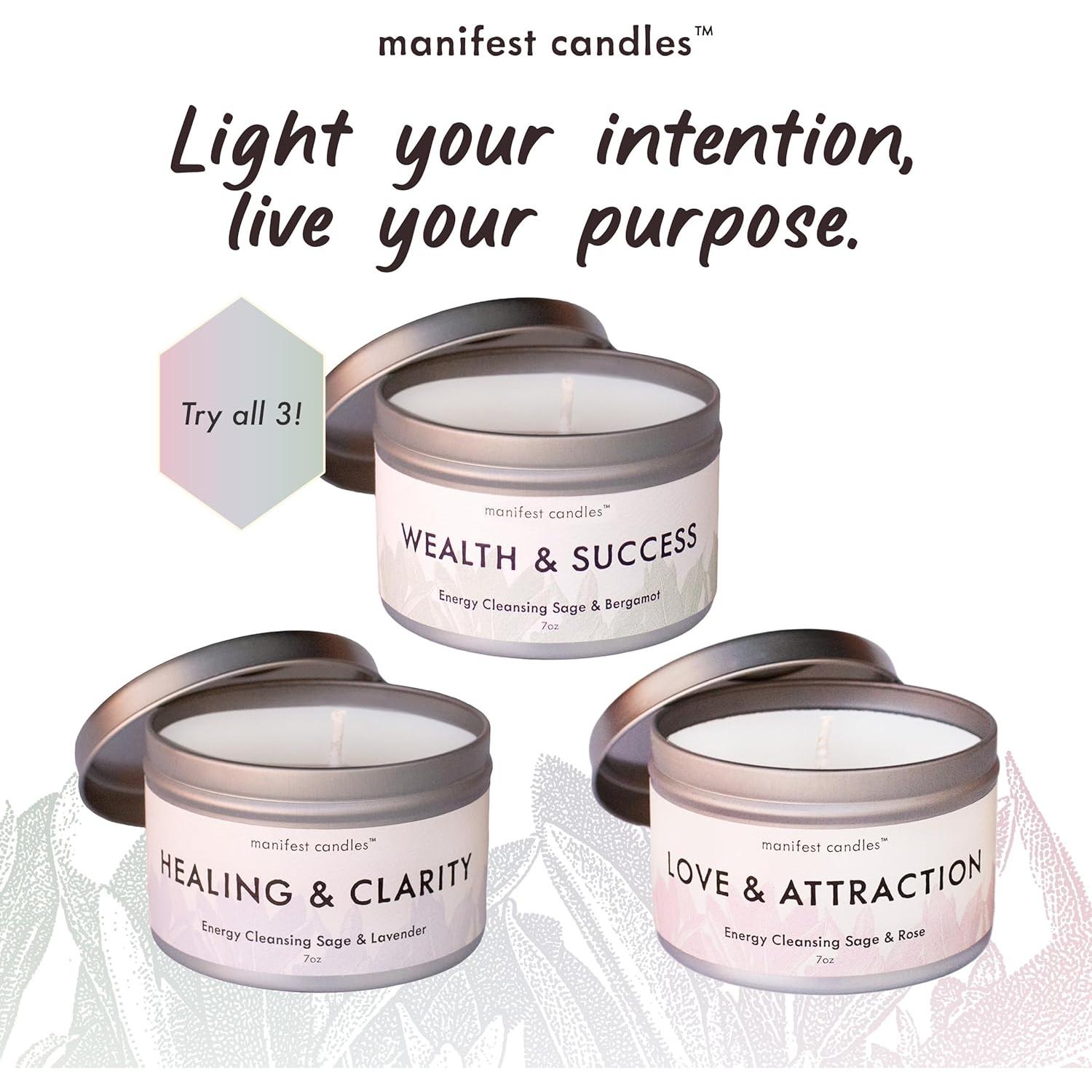 Vela de Dinero Salvia y Bergamota con Pulsera de Éxito