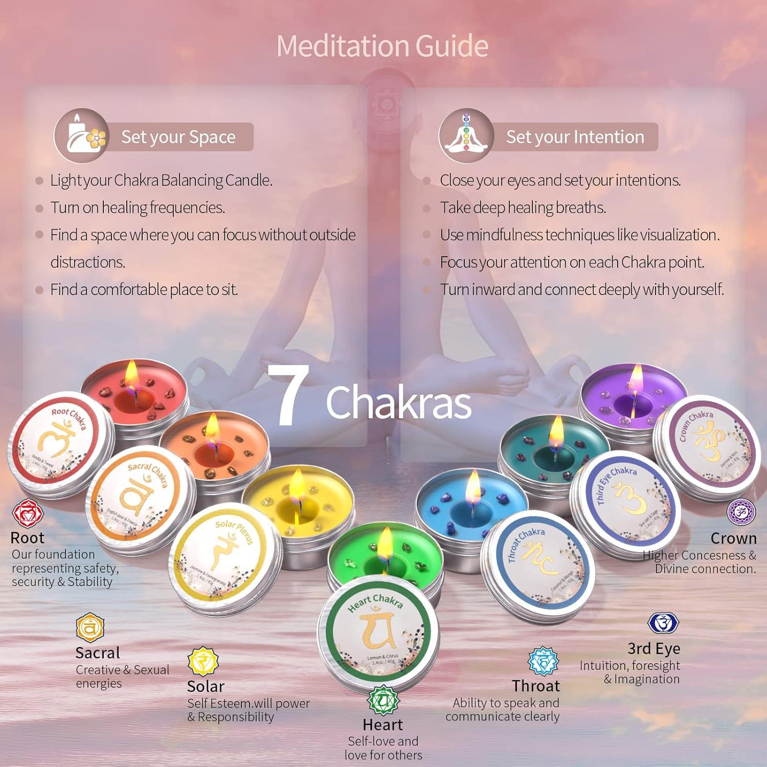 Juego de 7 Velas Aromáticas Chakra Inspireyes 39g