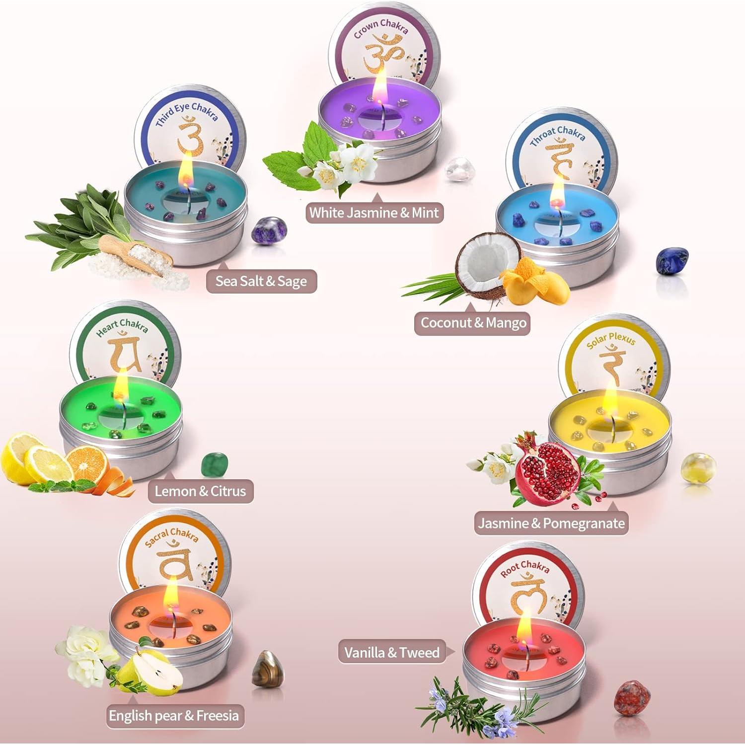 Juego de 7 Velas Aromáticas Chakra Inspireyes 39g
