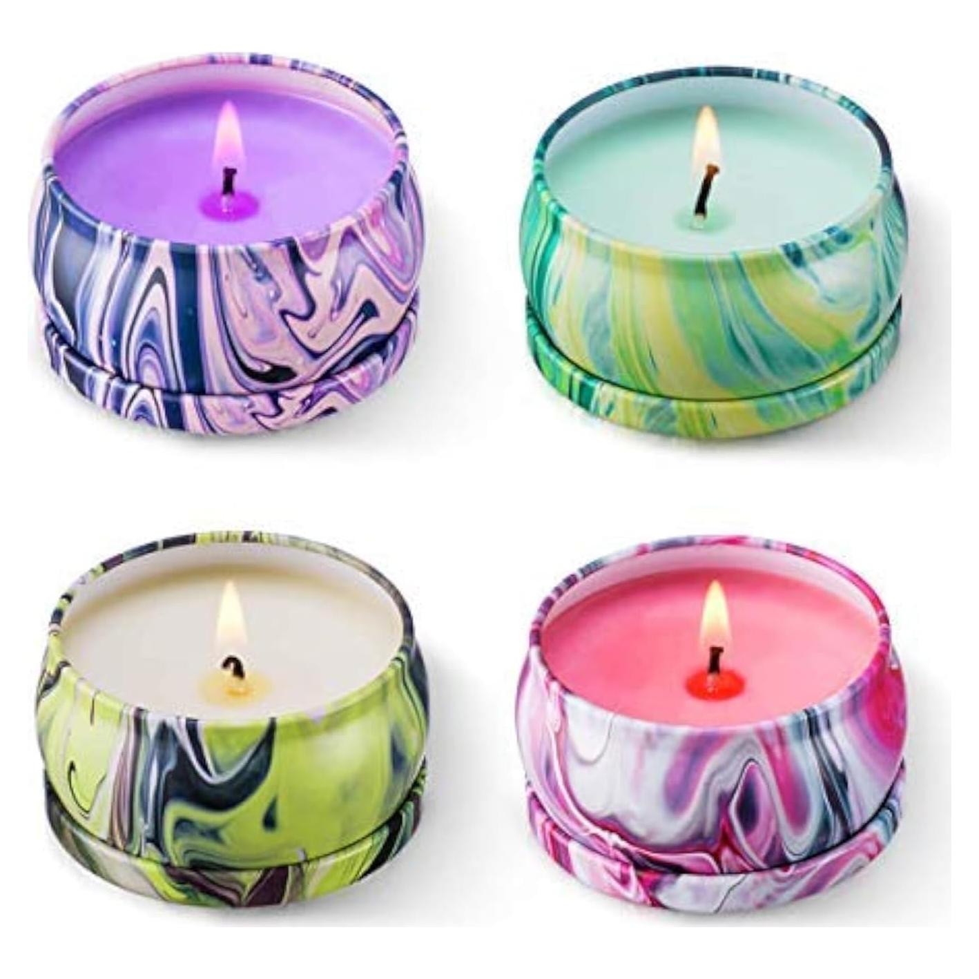 Juego de 4 Velas Aromáticas HITHYS Cera de Soja 70g