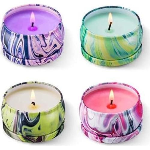 Juego de 4 Velas Aromáticas HITHYS Cera de Soja 70g