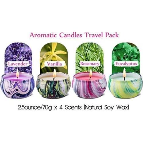 Juego de 4 Velas Aromáticas HITHYS Cera de Soja 70g